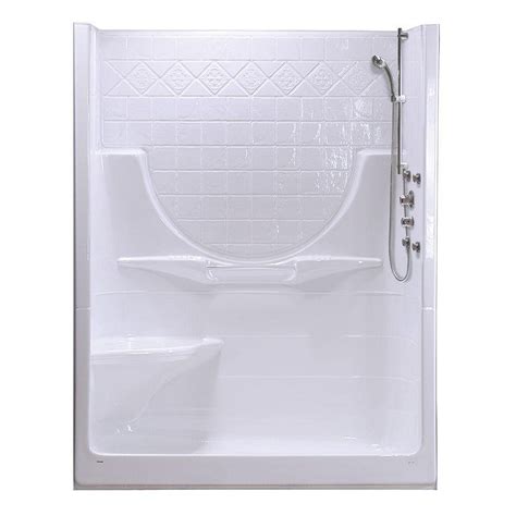 Maax Montego 60 Inch 2 Piece Acrylic Shower Stall In White With Seat