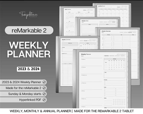 Remarkable 2 Weekly Planner 2023 2024 Digital Life Planner