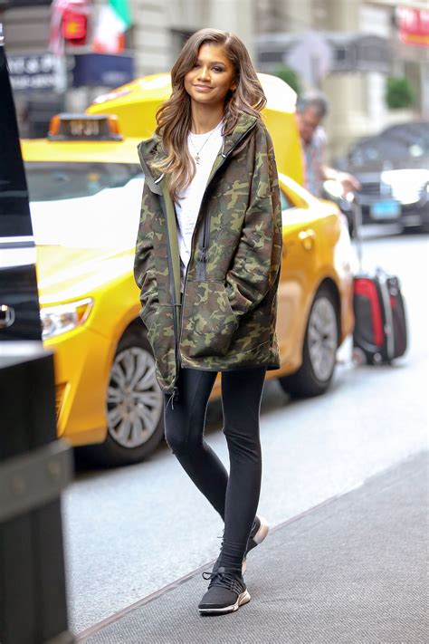 Zendayas Camo Jacket And Sneakers Look For Less The Budget Babe