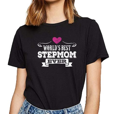 Tops T Shirt Women Worlds Best Stepmom Ever Summer Harajuku Print