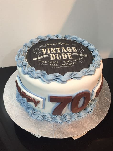 Vintage Dude 70th Cake 70th Birthday Cake For Men 70th Birthday Cake