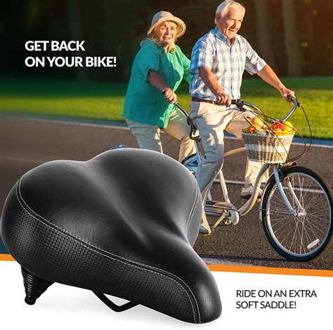 Bikeroo Most Comfortable Bike Seat For Seniors Extra Wide And Padde Cyclingsell