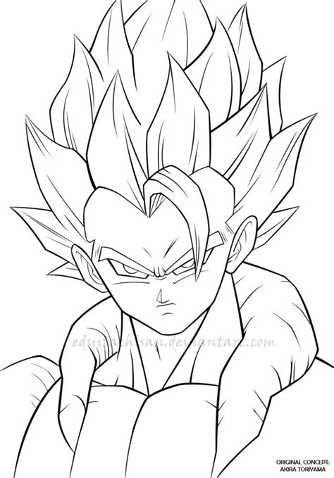 When i would have been a young lad not only a lot over the age of my boy is now, i began using color sheets as a possible activity i really could do with my pops. gogeta-DBZ-lineart | Dragon ball super artwork, Dragon ...