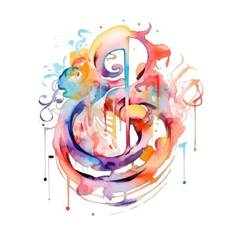 Premium AI Image Watercolor Of A Musical Note