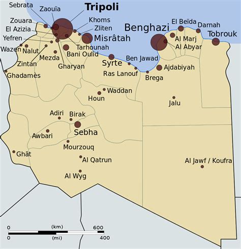 Libye - villes • Carte • PopulationData.net
