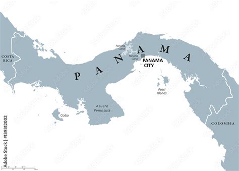Vecteur Stock Panama Political Map With Capital Panama City National