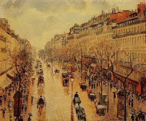Boulevard Montmartre Afternoon In The Rain Camille Pissarro