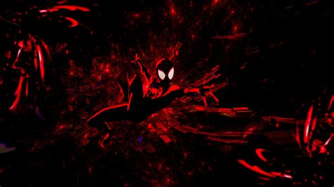 Spiderman Miles Morales Spider Verse Red Dark Multiverse Effects