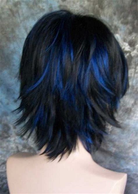 Black Hair With Blue Highlights Black Hair With Blue Highlights Hair Color Blue Hair Inspo