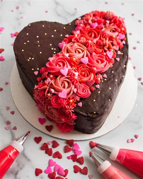 Here we designed some valentine day cake. Valentine's Day Chocolate Cake Tutorial - Flour & Floral