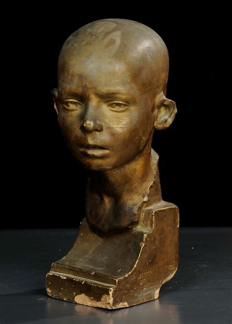Scultura in terracotta raffigurante testa di ragazzo, XX secolo ...