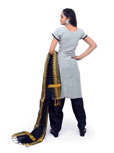 Grey Unstitched Cotton Khadi Dress Material Shree Gopi 3423881