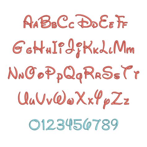 2 Size Small Disney Font Embroidery Fonts Bx 9 Formats Etsy Uk