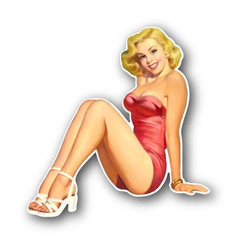 Vintage Pin Up Girl M Sticker For Truck Window Tool Box Car Wall