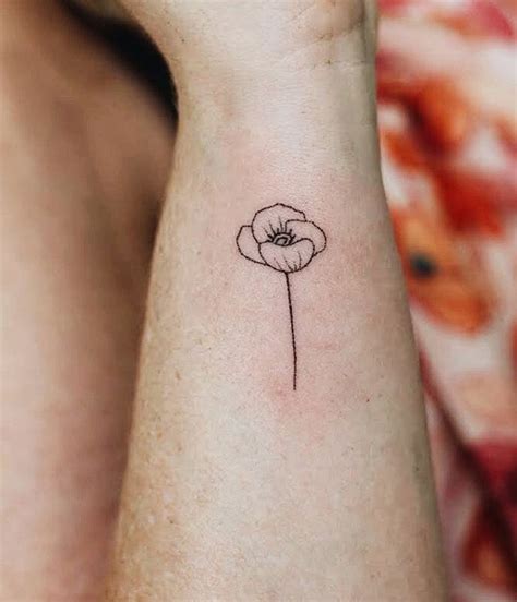Little Fine Line Poppy By Kalulatattoo ··· ··· Melbourne ··· 🇦🇺