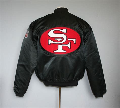 1980s San Francisco 49ers Starter Jacket Black Satin L Xl