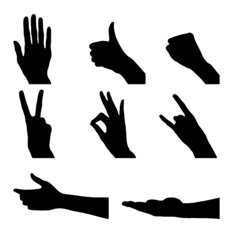 Premium Vector Hand Silhouette Vector Set Of Hands Silhouettes