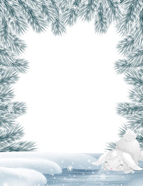 Winter Forest Frame Png Transparent Image Download Size 462x600px