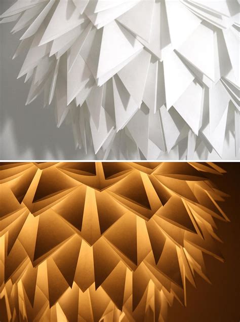 The Brooks Pendant Light White Spiky Origami Paper Hanging Etsy