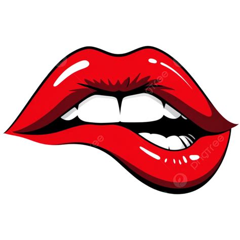 Woman Mouth Biting Her Lower Lip Illustration Element Lips Png