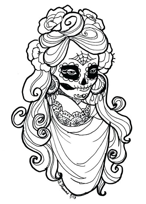 Day Of The Dead Coloring Pages Printable Free
