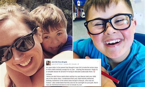 Mom Pens Open Letter After Down Syndrome Son Was Excluded From Party Daily Mail Online