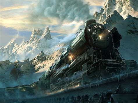 1920x1080px 1080p Free Download Polar Express Trains Art Artwork