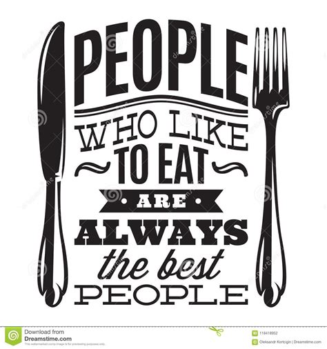 People Who Love To Eat Kitchen Typography Retro Poster Food Related