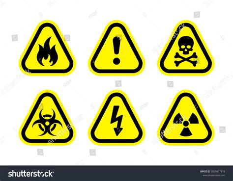 Safety Signs Caution Symbol Collection Warning Stock Vector Royalty