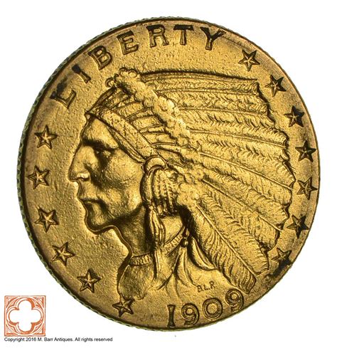 250 United States Gold Coin 1909 Incused Indian Stunning