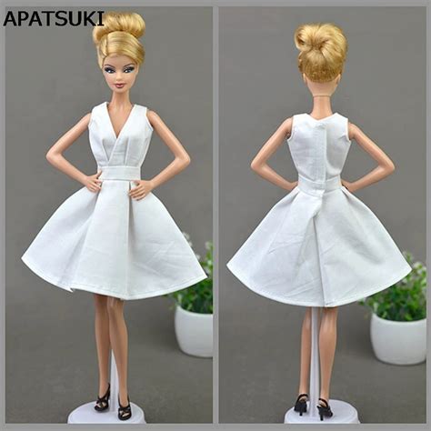 Pure White Elegant Handmade Unique Doll Dress For Barbie Doll Party