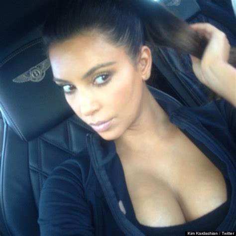 Kim Kardashians Cleavage Reality Star Shares Revealing Photo On