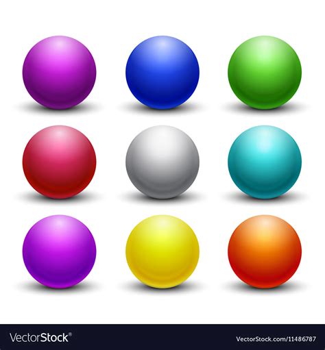 Colored Glossy Shiny 3d Balls Spheres Set Vector Image