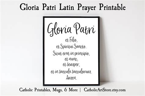 Gloria Patri Latin Prayer Printable Print At Home Catholic Etsy