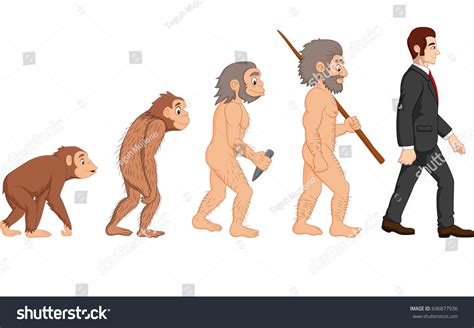 Cartoon Human Evolution Stock Vector Royalty Free 696877936