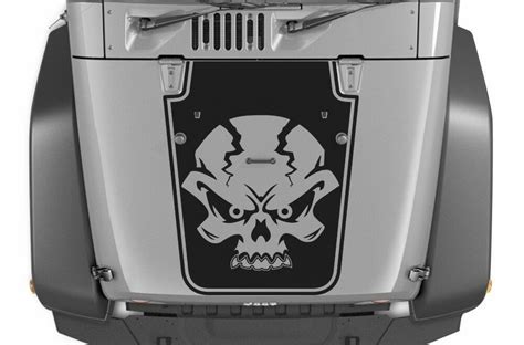 Vinyl Decal Skull Hood Wrap Kit For Jeep Wrangler Rubicon 2007 2016