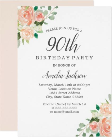 6 90th Birthday Invitations Designs And Templates Doc Psd Ai