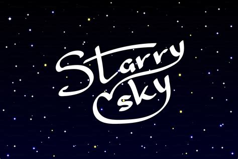 ♥ Vector Cartoon Starry Sky And Logo ~ Illustrations ~ Creative Market