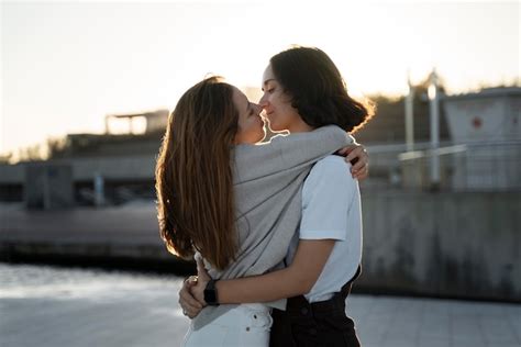 Premium Photo Lesbian Couple Being Affectionate With Each Other