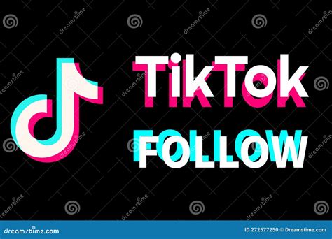 Tiktok Follow New Social Media Concept Icon Symbol Logo Vector
