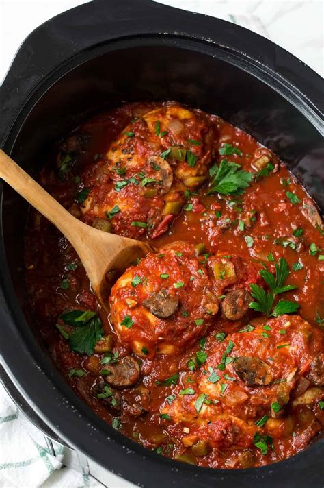 Slow Cooker Chicken Cacciatore Easy Healthy Recipe Therecipecritic