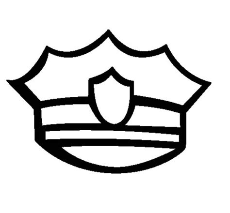 Police badge printable coloring pages are a fun way for kids of all ages to develop creativity, focus, motor skills and color recognition. Badge On Policeman Hat Coloring Page : Coloring Sky in ...