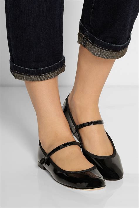 Lyst Repetto Lio Patent Leather Mary Jane Ballet Flats In Black