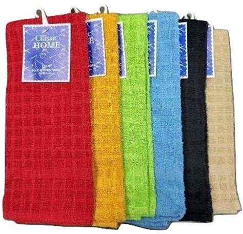 soft textiles 12 pack kitchen towels 6 solid multi color 100 cotton dish towels