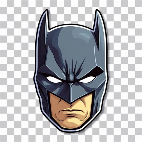 Dc Batman Cartoon Head Sticker Free Png Download 🦇🌃🖤