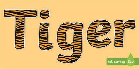 Tiger Display Lettering Teacher Made Twinkl