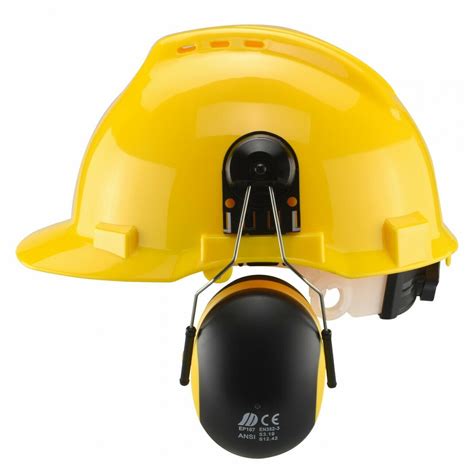 Safety Helmet Hard Hat Face Shield W Ear Muffs And Clear Polycarbonate