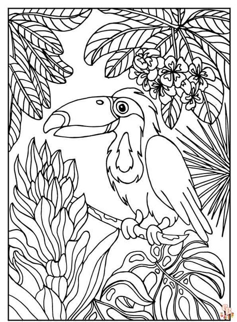 Rainforest Trees Coloring Page