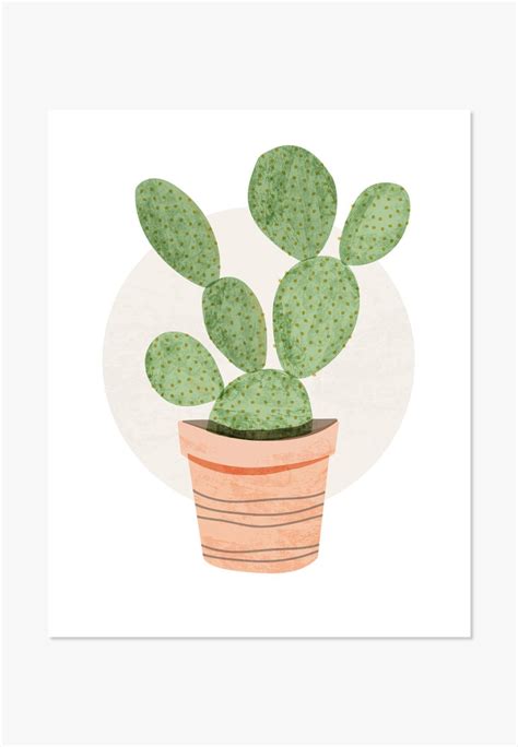 Art Print Prickly Pear Cactus Cactus Art Cactus Drawing Cactus Art