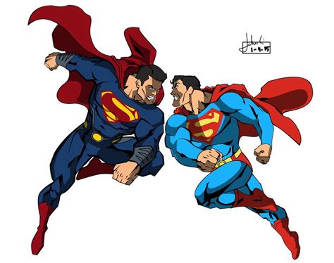 Man Of Steel Vs Superman By Huatist On Deviantart Superman Comic Art